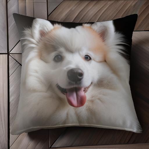 ふわふわ ポメラニアン かわいい 笑顔 癒し クッションカバー 45×45cm アニマル柄 おしゃれ 可愛い ク..