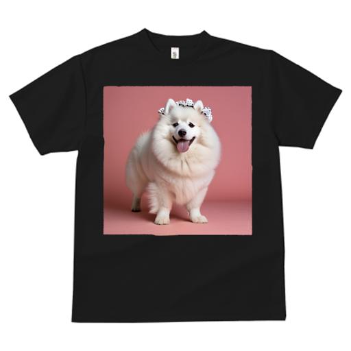 楽天フロントップ楽天市場店Tシャツ メンズ キッズ 犬ファン 半袖 春夏 プリント カジュアル かわいい 人間用 フィットネス 背景 サモエド ポーズ アクセサリー