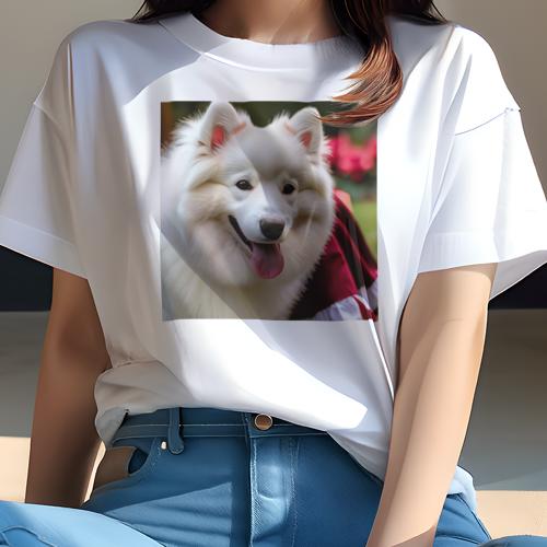 Tシャツ レディース 犬ファン 半袖 春夏 プリント カジュアル かわいい 人間用 フィットネス アメリカンエスキモードッグ