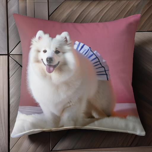 背景 ジャパニーズスピッツ 白い毛皮 クッションカバー 45×45cm アニマル柄 おしゃれ 可愛い クッション本体付き 正方形 背景 ジャパニーズスピッツ 白い毛皮 クッションカバー 45×45cm アニマル柄 おしゃれ 可愛い クッション本体付き 正方形