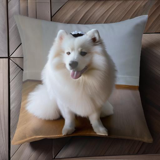 フローリング アメリカンエスキモードッグ 室内 クッションカバー 45×45cm アニマル柄 おしゃれ 可愛い..