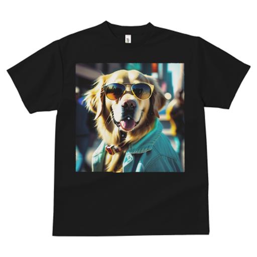 Tシャツ レディース 犬ファン 半袖 春夏 プリント カジュアル かわいい 人間用 フィットネス サングラス ゴールデンレトリバー ジャケット