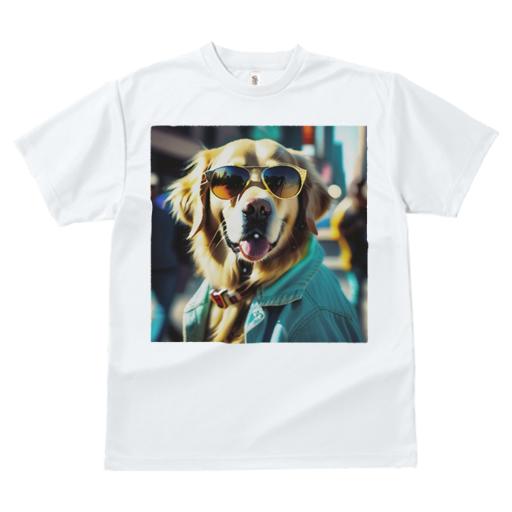Tシャツ レディース 犬ファン 半袖 春夏 プリント カジュアル かわいい 人間用 フィットネス サングラス ゴールデンレトリバー ジャケット