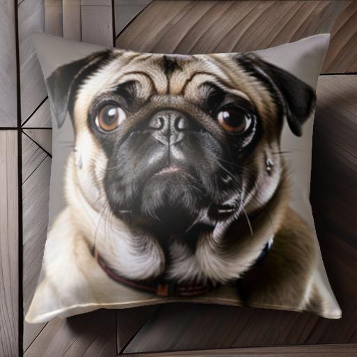 パグ クッションカバー 45×45cm アニマル柄 おしゃれ 可愛い クッション本体付き 正方形