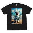 Tシャツ メンズ キッズ 犬ファン 半袖 春夏 プリント カジュアル かわいい 人間用 フィットネス ビーチ パグ 海 夏 休暇