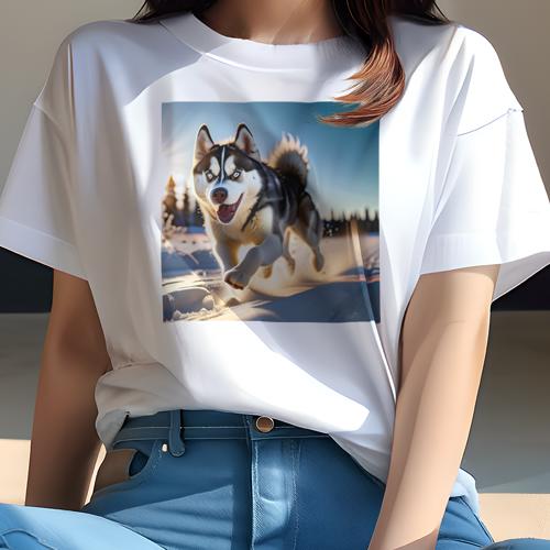 Tシャツ レディース 犬ファン 半袖 春夏 プリント カジュアル かわいい 人間用 フィットネス 雪 シベリアンハスキー 冬 太陽 Tシャツ レディース 犬ファン 半袖 春夏 プリント カジュアル かわいい 人間用 フィットネス 雪 シベリアンハスキー 冬 太陽