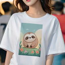 Tシャツ レディース 犬ファン 半袖 春夏 プリント カジュアル かわいい 人間用 フィットネス かわいい スロー 花 穏やか 春(4)