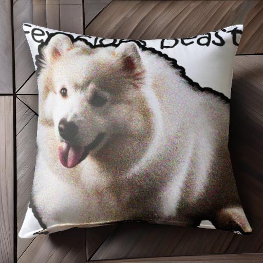 サモエド クッションカバー 45×45cm アニマル柄 おしゃれ 可愛い クッション本体付き 正方形