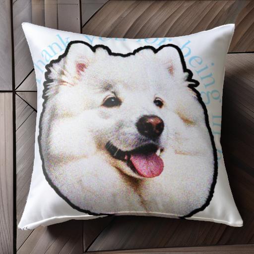 サモエド クッションカバー 45×45cm アニマル柄 おしゃれ 可愛い クッション本体付き 正方形
