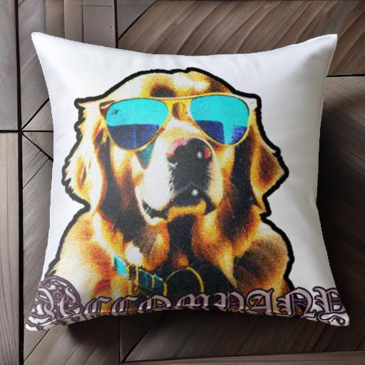 サングラス ゴールデンレトリバー ビール クッションカバー 45×45cm アニマル柄 おしゃれ 可愛い クッ..
