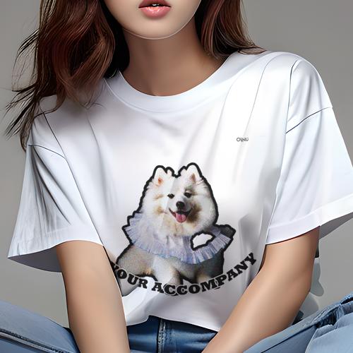 Tシャツ レディース 犬ファン 半袖 春夏 プリント カジュアル かわいい 人間用 フィットネス サモエド