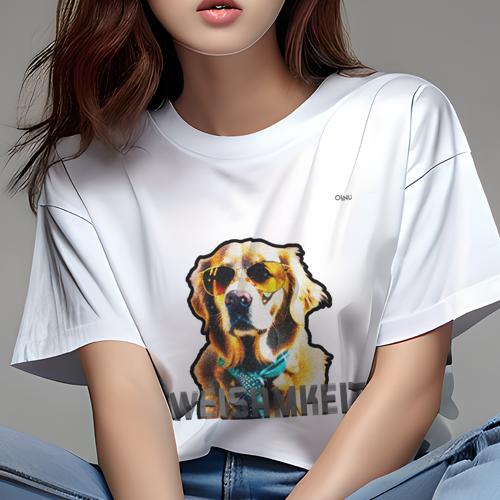 Tシャツ レディース 犬ファン 半袖 春夏 プリント カジュアル かわいい 人間用 フィットネス サングラス ゴールデンレトリバー ネクタイ Tシャツ レディース 犬ファン 半袖 春夏 プリント カジュアル かわいい 人間用 フィットネス サングラス ゴールデンレトリバー ネクタイ
