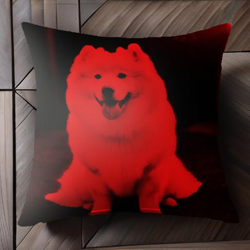 サモエド クッションカバー 45×45cm アニマル柄 おしゃれ 可愛い クッション本体付き 正方形