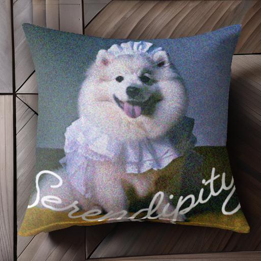 コスチューム サモエド ヘッドドレス クッションカバー 45×45cm アニマル柄 おしゃれ 可愛い クッショ..