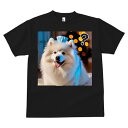 Tシャツ メンズ キッズ 犬ファン 半袖 春夏 プリント カジュアル かわいい 人間用 フィットネス クリスマスツリー サモエド ライト