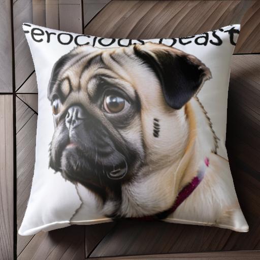 Tシャツ パグ クッションカバー 45×45cm アニマル柄 おしゃれ 可愛い クッション本体付き 正方形