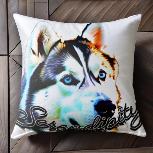 シベリアンハスキー クッションカバー 45×45cm アニマル柄 おしゃれ 可愛い クッション本体付き 正方形