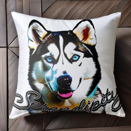 シベリアンハスキー クッションカバー 45×45cm アニマル柄 おしゃれ 可愛い クッション本体付き 正方形