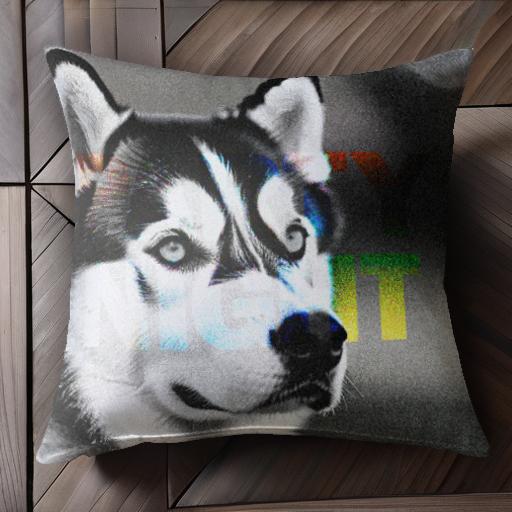 シベリアンハスキー クッションカバー 45×45cm アニマル柄 おしゃれ 可愛い クッション本体付き 正方形