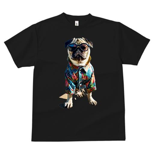 Tシャツ レディース 犬ファン 半袖 春夏 プリント カジュアル かわいい 人間用 フィットネス アロハシャツ パグ サングラス