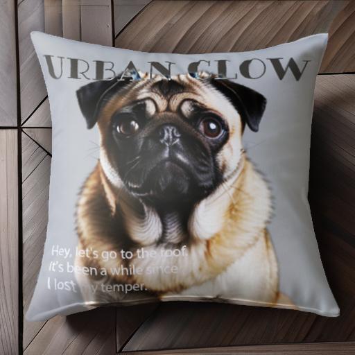 Tシャツ パグ ファッション カジュアル トレンド クッションカバー 45×45cm アニマル柄 おしゃれ 可愛..