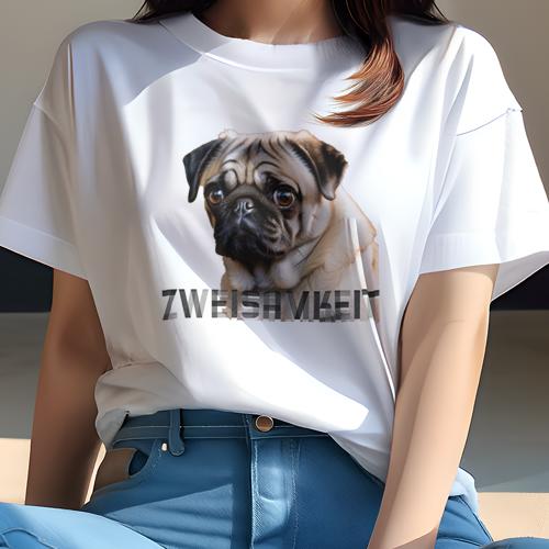 Tシャツ レディース 犬ファン 半袖 春夏 プリント カジュアル かわいい 人間用 フィットネス パグ Tシャツ レディース 犬ファン 半袖 春夏 プリント カジュアル かわいい 人間用 フィットネス パグ