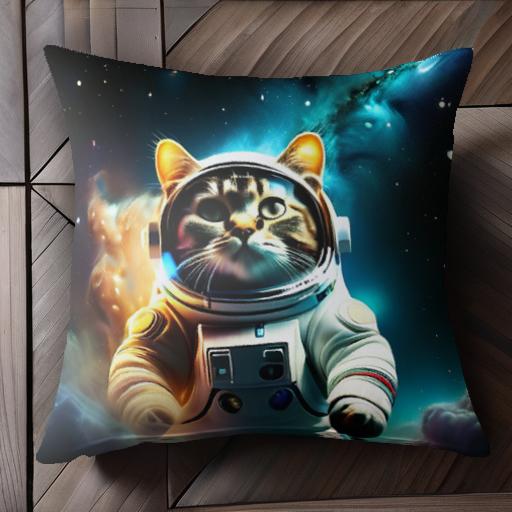 宇宙 宇宙飛行士 星雲 スペーススーツ クッションカバー 45×45cm アニマル柄 おしゃれ 可愛い クッション本体付き 正方形