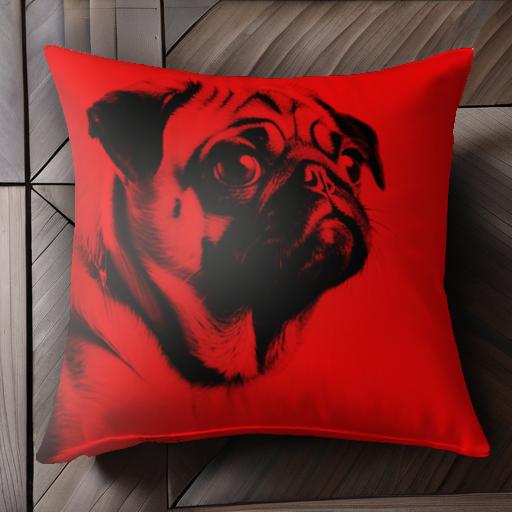 パグ クッションカバー 45×45cm アニマル柄 おしゃれ 可愛い クッション本体付き 正方形