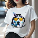 Tシャツ レディース 犬ファン 半袖 春夏 プリント カジュアル かわいい 人間用 フィットネス サングラス シベリアンハスキー(4)