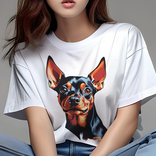 Tシャツ レディース 犬ファン 半袖 春夏 プリント カジュアル かわいい 人間用 フィットネス ミニチュアピンシャー Tシャツ レディース 犬ファン 半袖 春夏 プリント カジュアル かわいい 人間用 フィットネス ミニチュアピンシャー