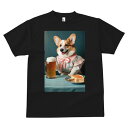 Tシャツ メンズ キッズ 犬ファン 半袖 春夏 プリント カジュアル かわいい 人間用 フィットネス ビール コーギー オレンジ ワンピース