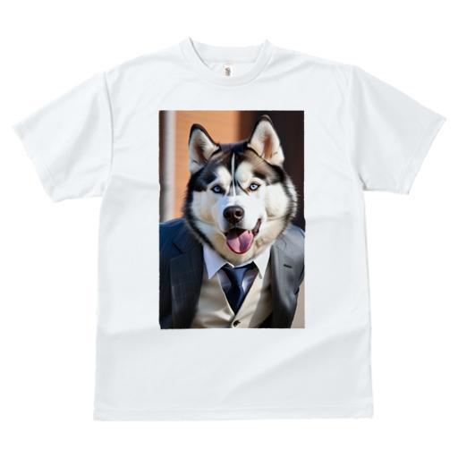 Tシャツ レディース 犬ファン 半袖 春夏 プリント カジュアル かわいい 人間用 フィットネス スーツ シベリアンハスキー ネクタイ ベスト