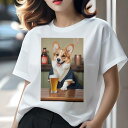 Tシャツ レディース 犬ファン 半袖 春夏 プリント カジュアル かわいい 人間用 フィットネス ビール コーギー 居酒屋 和服