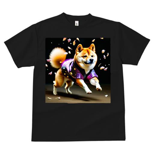 Tシャツ レディース 犬ファン 半袖 春夏 プリント カジュアル かわいい 人間用 派手 個性的 着物 柴犬 花びら