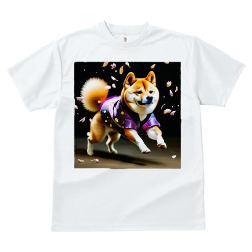 Tシャツ レディース 犬ファン 半袖 春夏 プリント カジュアル かわいい 人間用 派手 個性的 着物 柴犬 花びら