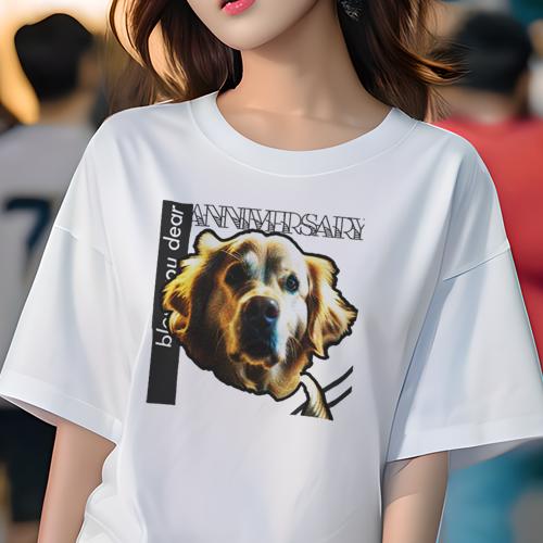 Tシャツ レディース 犬ファン 半袖 春夏 プリント カジュアル かわいい 人間用 派手 個性的 ゴールデンレトリバー