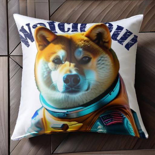 宇宙服 柴犬 アメリカ国旗 クッションカバー 45×45cm アニマル柄 おしゃれ 可愛い クッション本体付き ..
