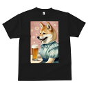 Tシャツ メンズ キッズ 犬ファン 半袖 春夏 プリント カジュアル かわいい 人間用 派手 個性的 ビール 柴犬 ワンピース 花柄
