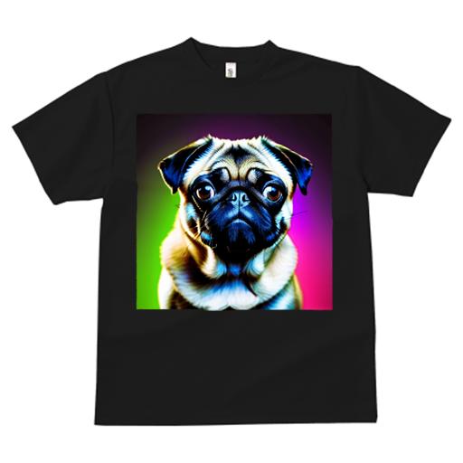 ブルー：青ホワイト：白ベージュ：茶色イエロー：黄色ライトピンク：桃色オートミール：グレー：灰 プリント クルーネック 大人カジュアル ペアTシャツ 親子ペアルック アニマル柄 ダンス 練習 運動 40代 30代 50代 パグ