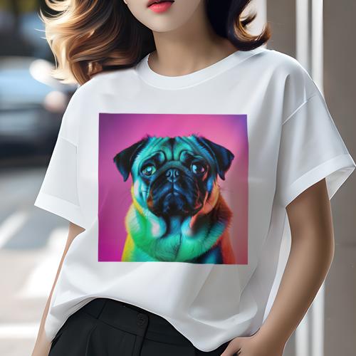 Tシャツ レディース 犬ファン 半袖 春夏 プリント カジュアル かわいい 人間用 派手 個性的 パグ