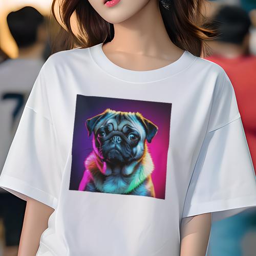 Tシャツ レディース 犬ファン 半袖 春夏 プリント カジュアル かわいい 人間用 派手 個性的 パグ Tシャツ レディース 犬ファン 半袖 春夏 プリント カジュアル かわいい 人間用 派手 個性的 パグ