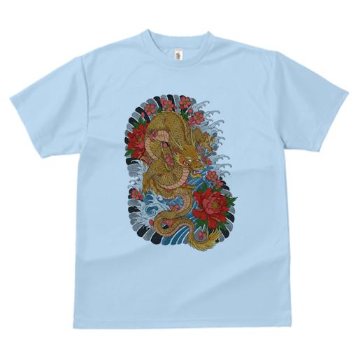 Tシャツ メンズ キッズ 犬ファン 半袖 春夏 プリント カジュアル かわいい 人間用 派手 個性的 ドラゴン 竜 花 波 和柄