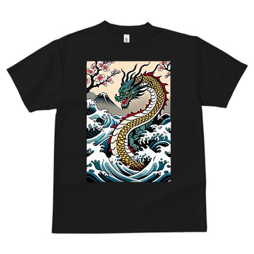 Tシャツ レディース 犬ファン 半袖 春夏 プリント カジュアル かわいい 人間用 派手 個性的 波 龍 桜 富士山 日本画