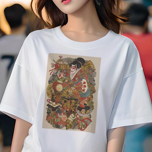 Tシャツ レディース 犬ファン 半袖 春夏 プリント カジュアル かわいい 人間用 派手 個性的 歌舞伎 日..