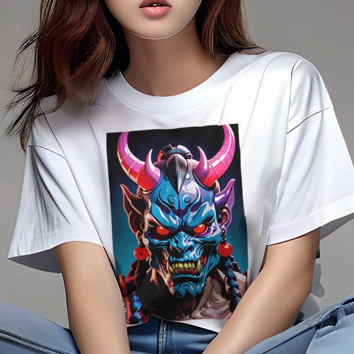 Tシャツ レディース 犬ファン 半袖 春夏 プリント カジュアル かわいい 人間用 派手 個性的 鬼 悪魔 角..