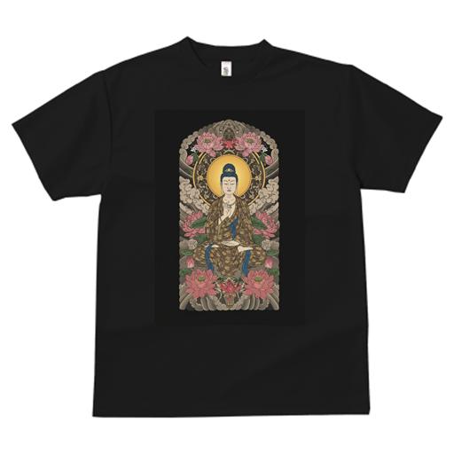 Tシャツ メンズ キッズ 犬ファン 半袖 春夏 プリント カジュアル かわいい 人間用 派手 個性的 仏 仏陀 蓮 悟り 瞑想