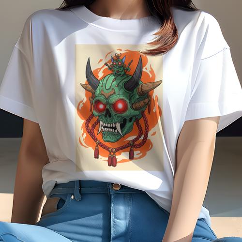 Tシャツ レディース 犬ファン 半袖 春夏 プリント カジュアル かわいい 人間用 派手 個性的 鬼 スカル ドクロ 骸骨 和風 Tシャツ レディース 犬ファン 半袖 春夏 プリント カジュアル かわいい 人間用 派手 個性的 鬼 スカル ドクロ 骸骨 和風