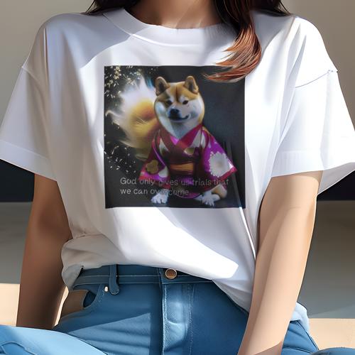 Tシャツ レディース 犬ファン 半袖 春夏 プリント カジュアル かわいい 人間用 派手 個性的 着物 柴犬 ..