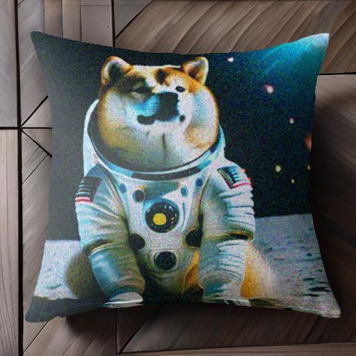 宇宙 柴犬 月 宇宙服 星 クッションカバー 45×45cm アニマル柄 おしゃれ 可愛い クッション本体付き 正方形