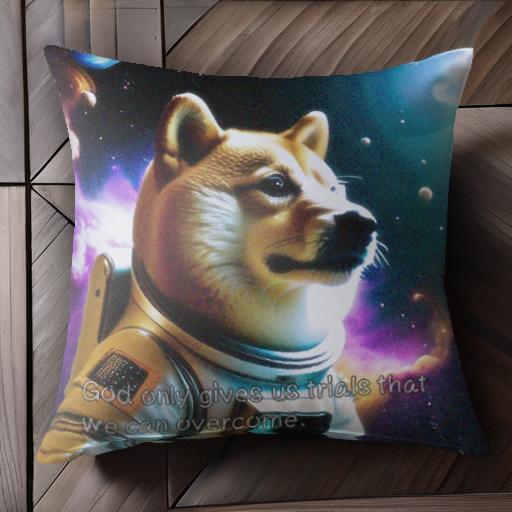 宇宙 柴犬 宇宙飛行士 スペース クッションカバー 45×45cm アニマル柄 おしゃれ 可愛い クッション本体付き 正方形